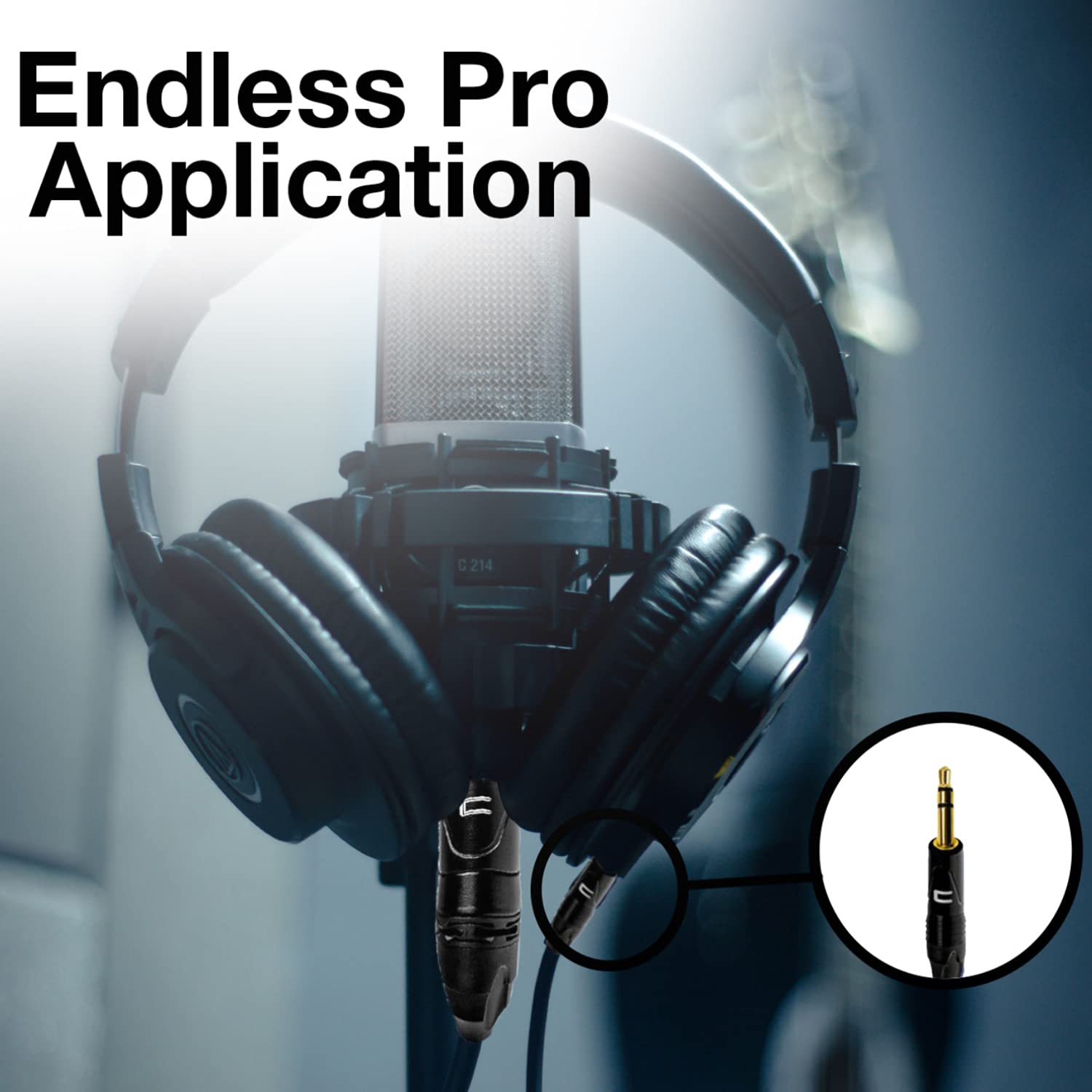 COLUBER CABLE Right Angle 3-Pin XLR Male to 3.5 TRS Male - 150 Feet Blue Pro Microphone Connector for Powered Speakers, Audio Interface, Mixer - Ideal for Live Performance, Studio Recording & Home Audio Setup