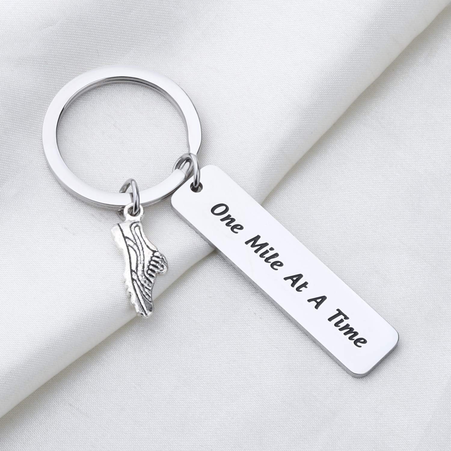 FOTAP Running Keychain - Inspirational Runner Jewelry Gift for Marathon, 5K, 10K & Half Marathon - Perfect Motivational Present for Runners, Joggers & Athletes - Great for Race Day, Training & Fitness Milestones
