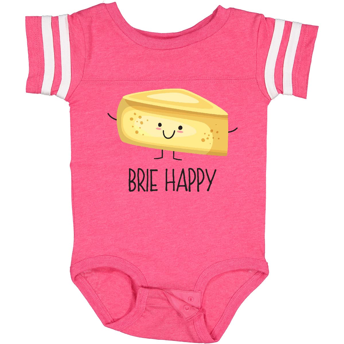Inktastic Brie Happy Baby Bodysuit - Soft Cotton Onesie for Newborns & Infants - Cute & Comfortable Baby Outfit for Everyday Wear, Playtime & Photo Shoots