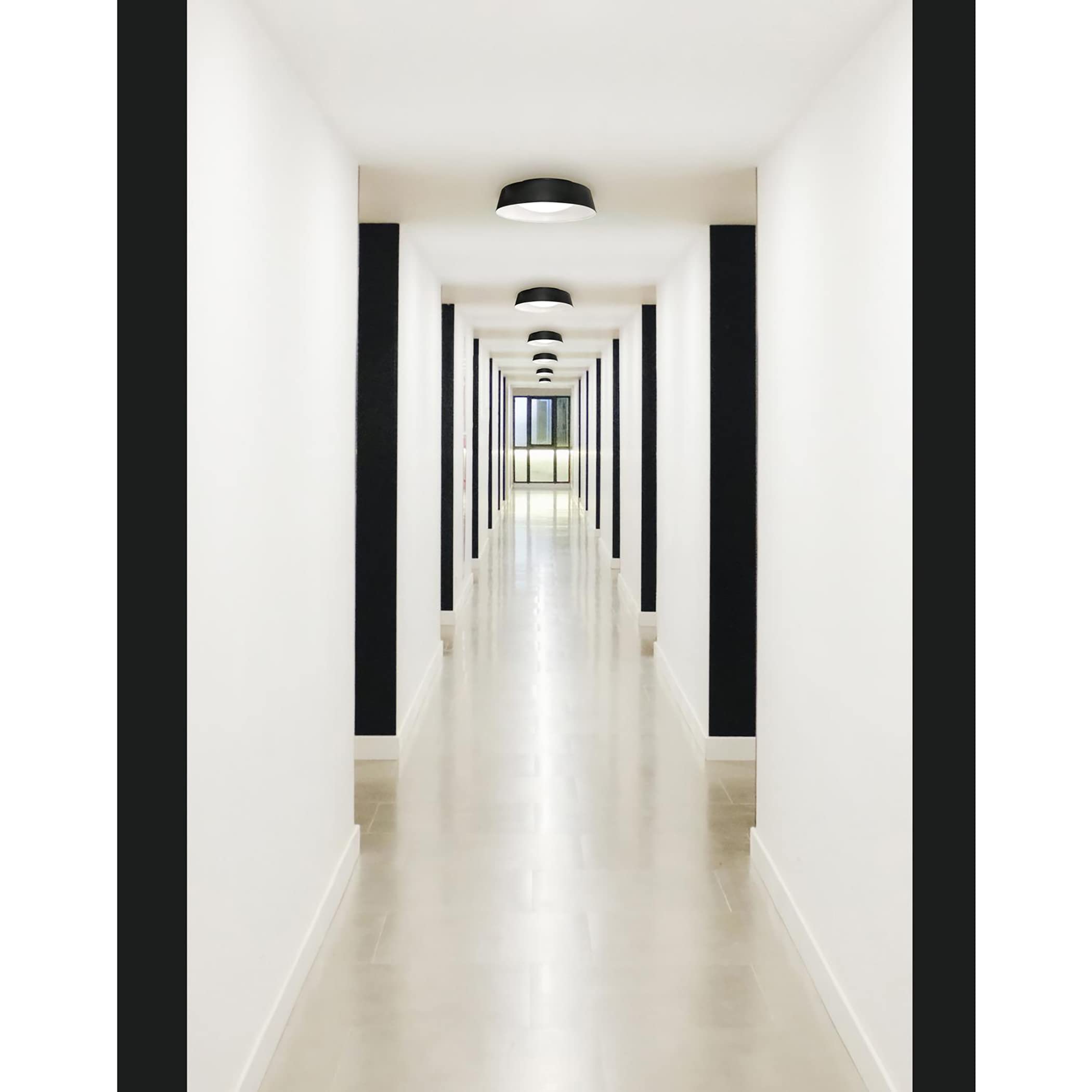 AFX Duncan 15-Inch Black and White Ceiling Light Fixture - Modern Flush Mount Lighting for Bedroom, Living Room, and Hallway