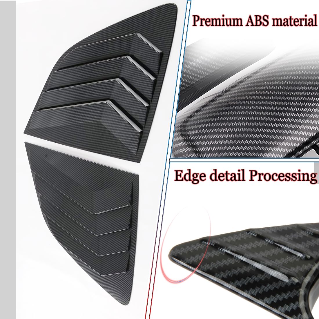 2Pcs Rear Side Window Louvers Air Vent Scoop Shades for Honda CRV CR-V 2023 2024 2025 - ABS Carbon Fiber Style Interior Accessories | Sporty Upgrade & Sun Protection for SUV Windows