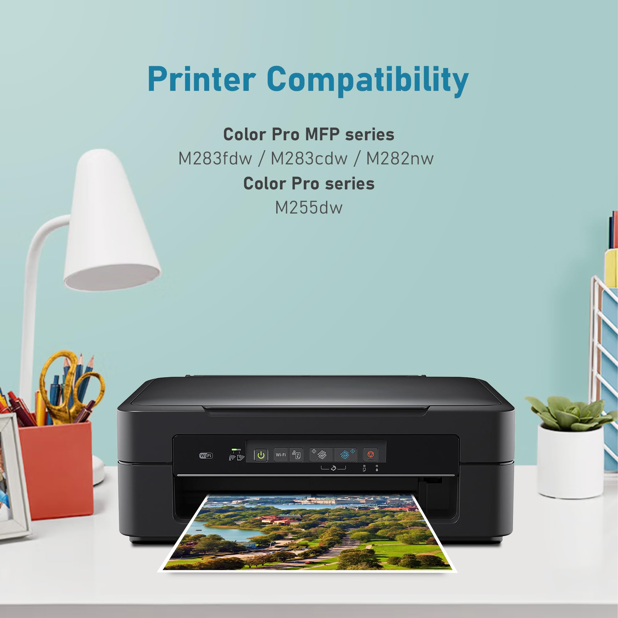 HP 206X 206A Toner Cartridges (4 Pack) - High Yield Compatible with HP Color Pro MFP M283fdw M283cdw M255dw M282nw Printers - Includes Smart Chip - CMYK Colors - Perfect for Office & Home Printing Needs