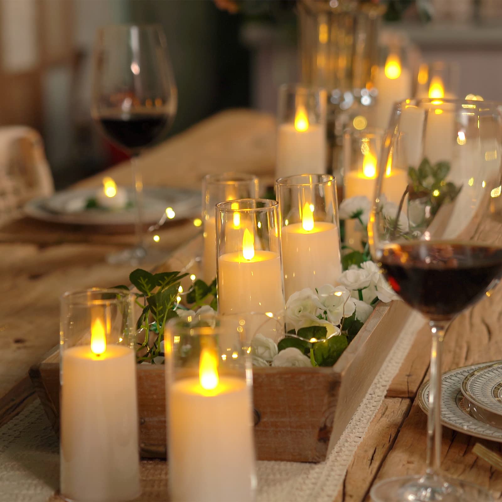 Homemory 9-Pack Pure White LED Flameless Candles with Remote & Timer - Battery Operated Fake Candles for Wedding Centerpieces, Home Decor, Christmas, Dinner Parties & Romantic Ambiance