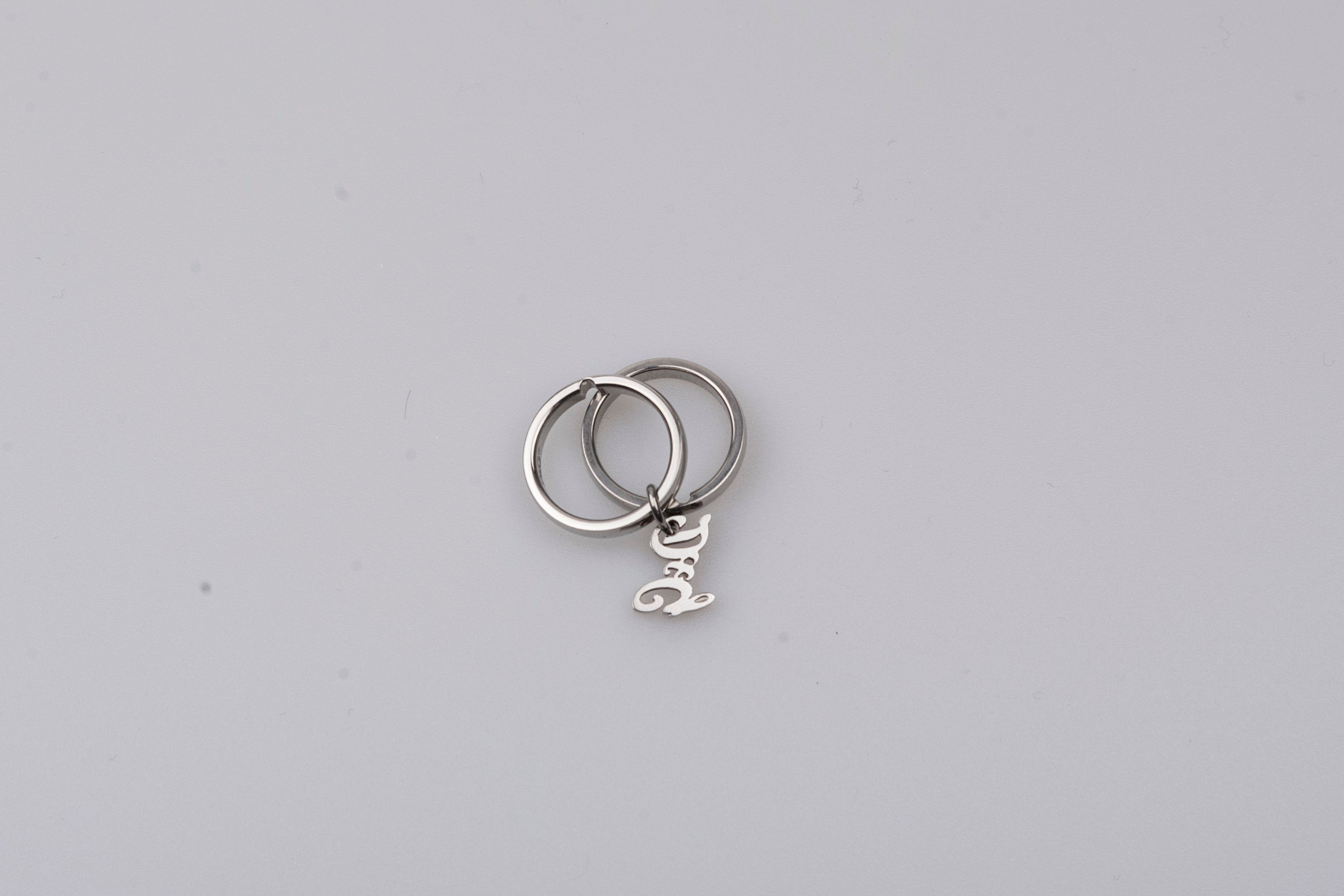 Authentic Dolce & Gabbana Silver Double Ring with D&G Charm - Perfect for Date Nights, Weddings & Special Occasions