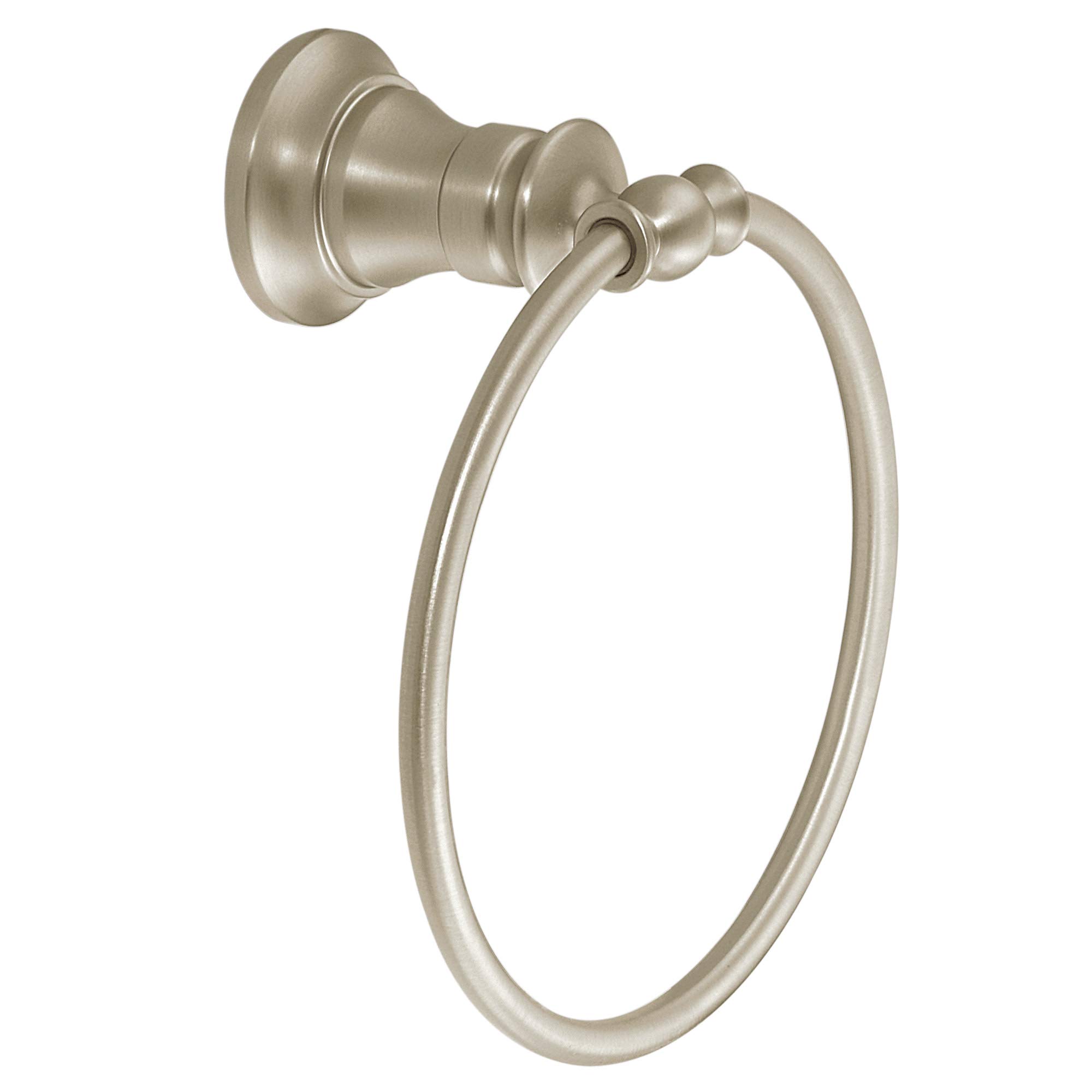 Moen YB9886BN Brushed Nickel Towel Ring - Modern Bathroom Accessory for Hand & Kitchen Towels (Set of 1) - Perfect for Bathrooms, Kitchens & Spa Areas