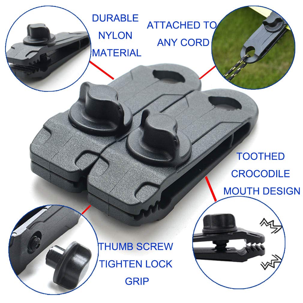 Heavy Duty Tarp Clips for Camping, Canopy & Car Covers - Outdoor Fasteners