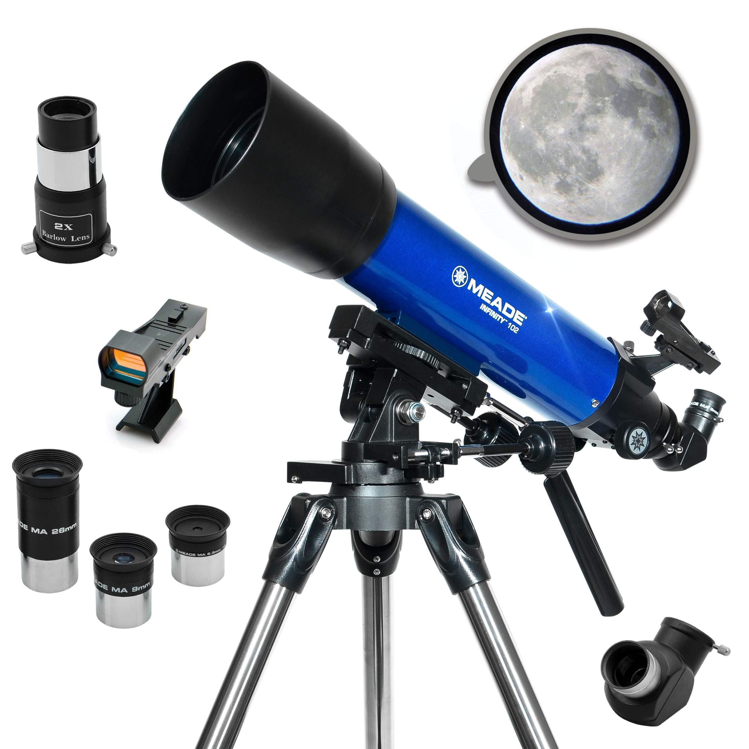 Meade Infinity 102mm Refractor Telescope - High-Quality Astronomy Telescope for Adults & Beginners - Perfect for Stargazing, Moon Observation & Astrophotography