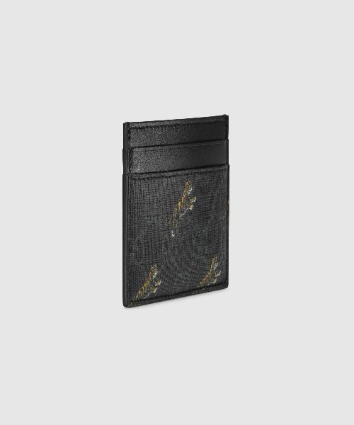 Gucci GG Monogram Tiger Print Card Holder Wallet - Stylish & Compact for Everyday Use, Travel & Gifting