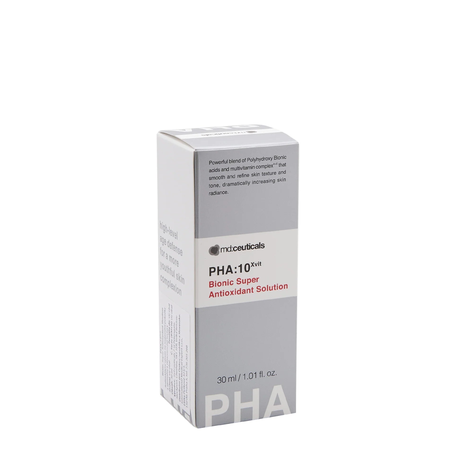 Md:ceuticals PHA:10Xvit Super Antioxidant Solution - 30ml Anti-Aging Face Serum with Vitamin C & Hyaluronic Acid for Brightening & Hydration - Perfect for Daily Skincare Routine & Nighttime Treatment