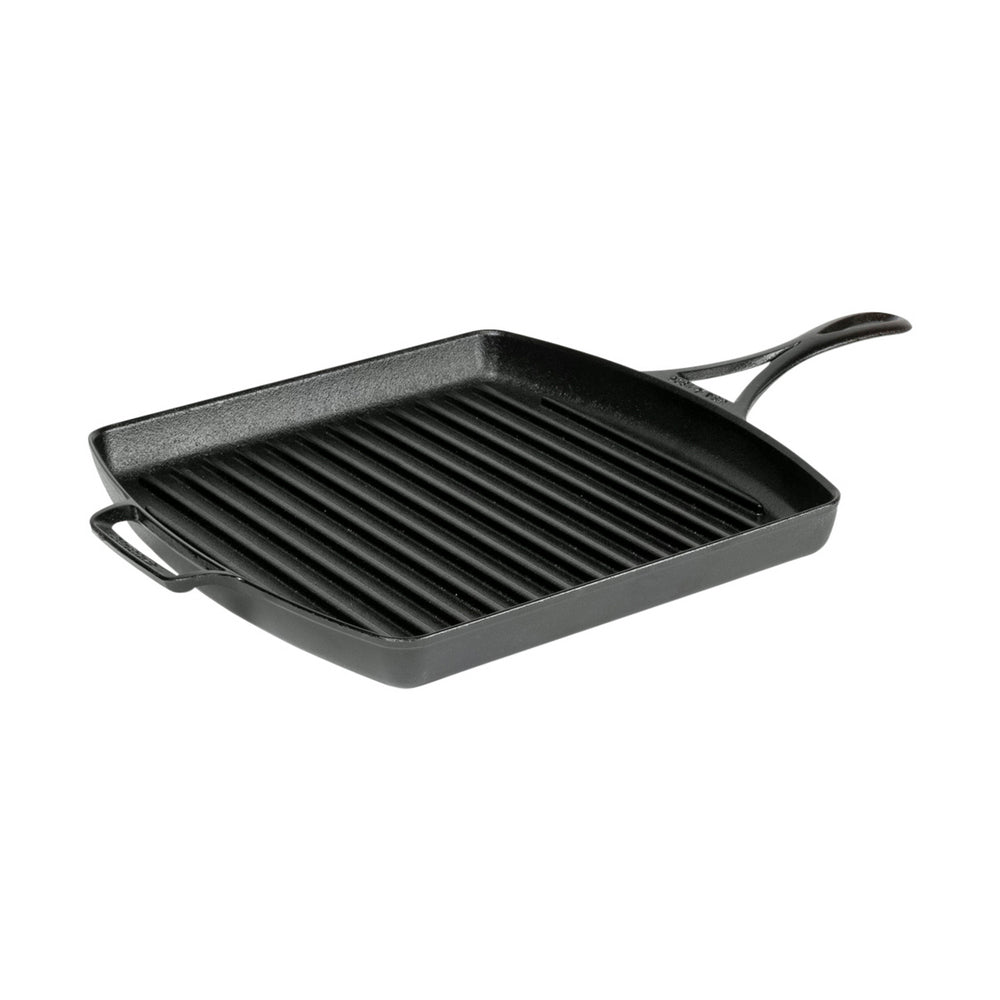 Premium Cast Iron BLACKLOCK Square Grill Pan 30cm - Heavy Duty Grill Griddle for Steak, Burgers & Vegetables - Perfect for Indoor & Outdoor Cooking, Camping & BBQ Parties
