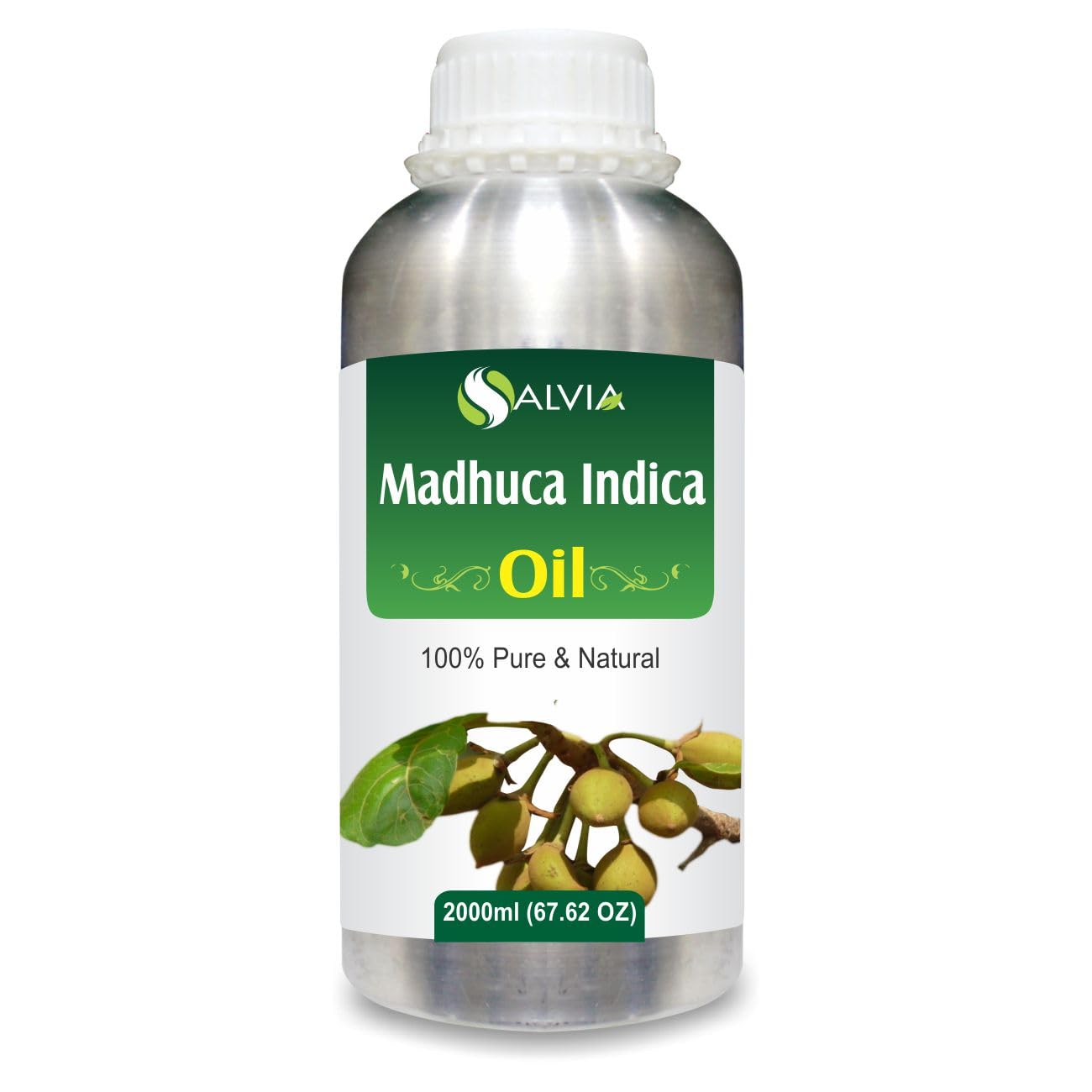 Pure & Natural Mahua Oil (Madhuca Indica) - Cold Pressed, Undiluted, Unrefined, Organic Carrier Oil - 2000ml/67.6fl oz - Therapeutic Grade for Aromatherapy, Massage & Skin Care