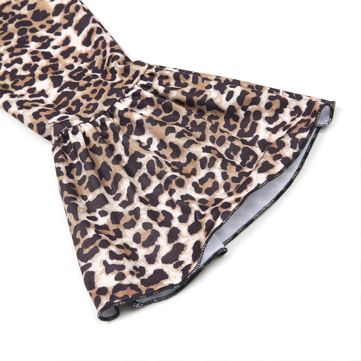 ELSANI Toddler Girls Ruffle Leggings - Leopard Print Flare Pants & Bell Bottoms for Playdates, Parties & Everyday Wear