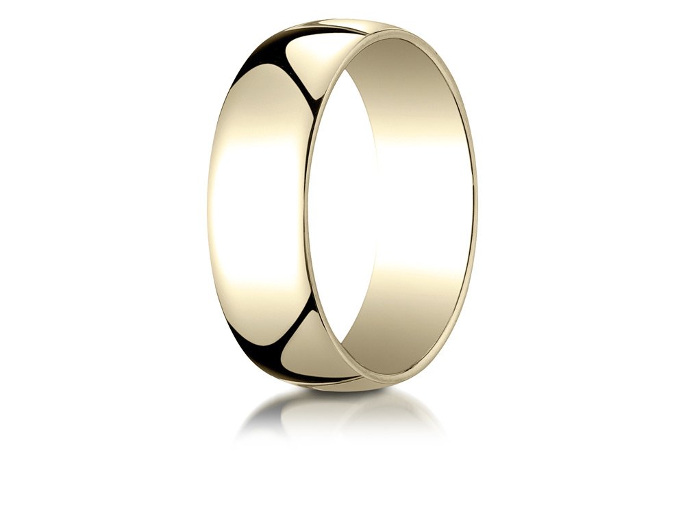 14K White Gold 7mm Low Dome Light Ring - Elegant Everyday Jewelry