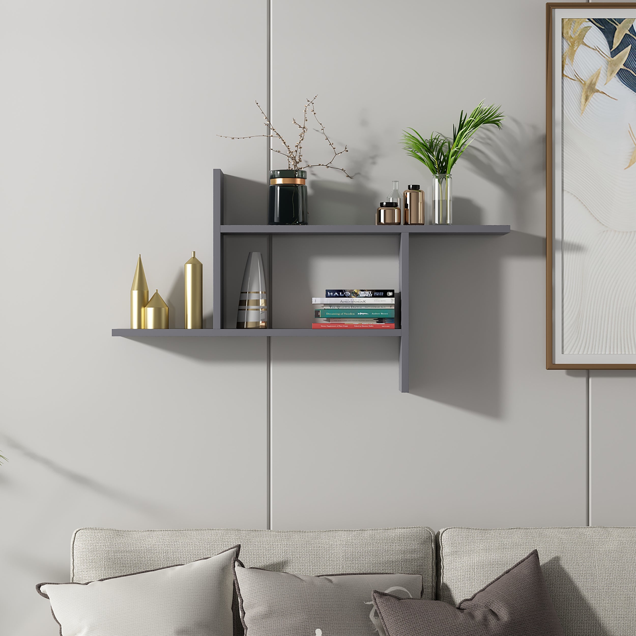 Ryan Floating Wall Shelf - Modern Wooden Wall Shelves for Home Decor, Living Room, Bedroom & Bathroom Storage | Easy to Install & Space-Saving