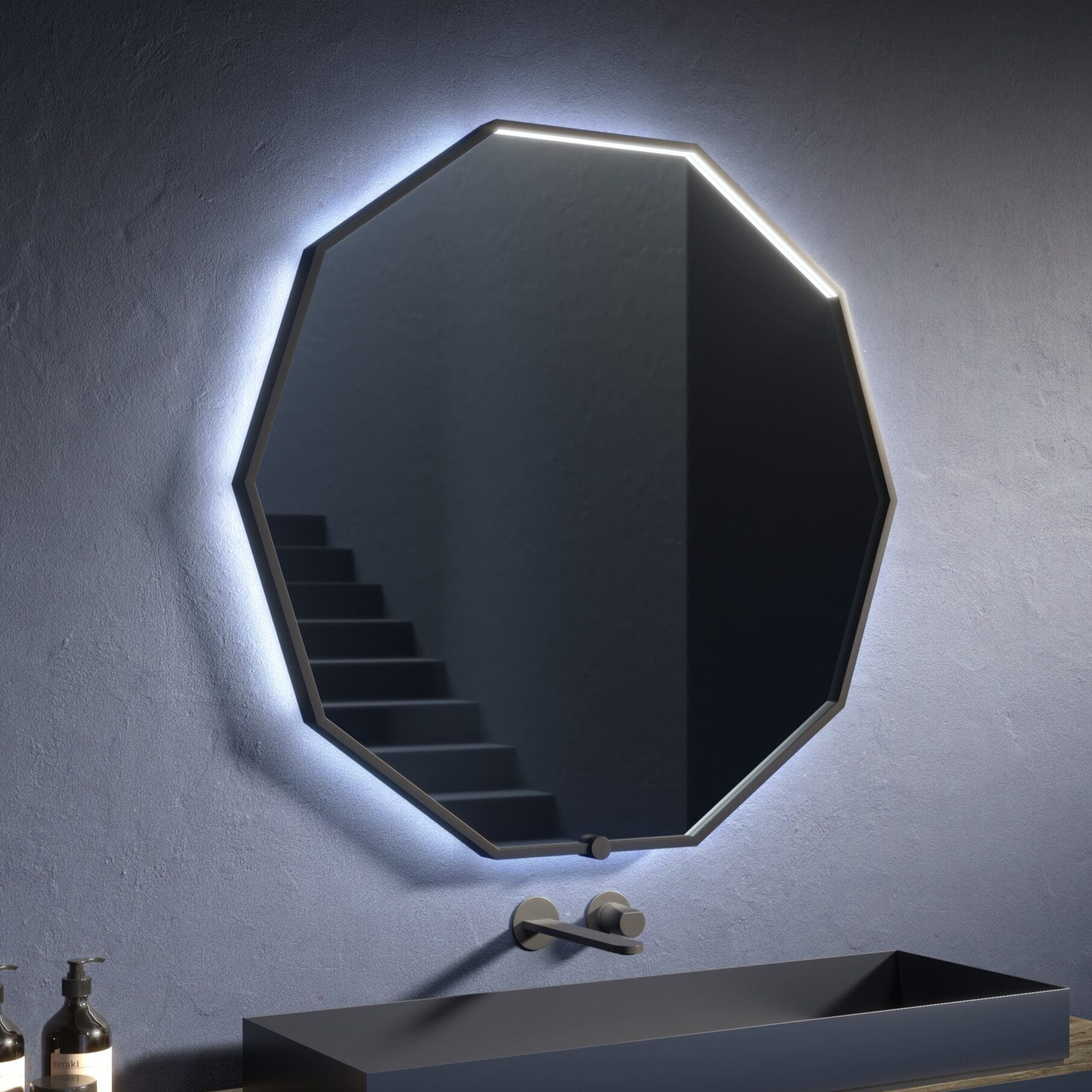 48 Inch LED Bathroom Mirror with Lights - Modern Black Framed Vanity Mirror for Makeup & Shaving - Perfect for Home, Salon, and Hotel Decor
