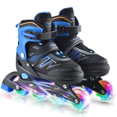 Adjustable Inline Skates for Kids, Boys, Girls & Women with LED Light-Up Wheels - Perfect for Outdoor Fun, Roller Skating Rinks & Birthday Gifts