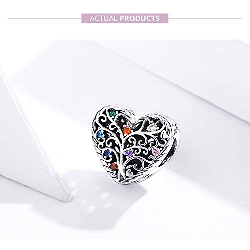 925 Sterling Silver Family Tree of Life Charm Bead - Love Tree Pendant for Pandora Bracelets, Christmas Gift & Jewelry Making (G 1608) | Perfect for Anniversary, Mother's Day & Personalized Gifts
