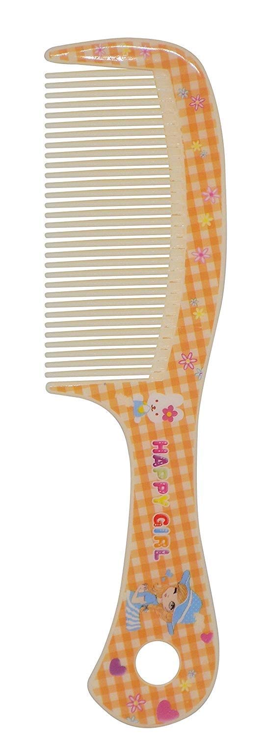 SIYAA Hand Mirror with Comb Set for Women and Girls - Portable Travel Vanity Mirror & Hair Comb Kit (Yellow) - Perfect for Makeup, Hair Styling, Travel & Gift Giving
