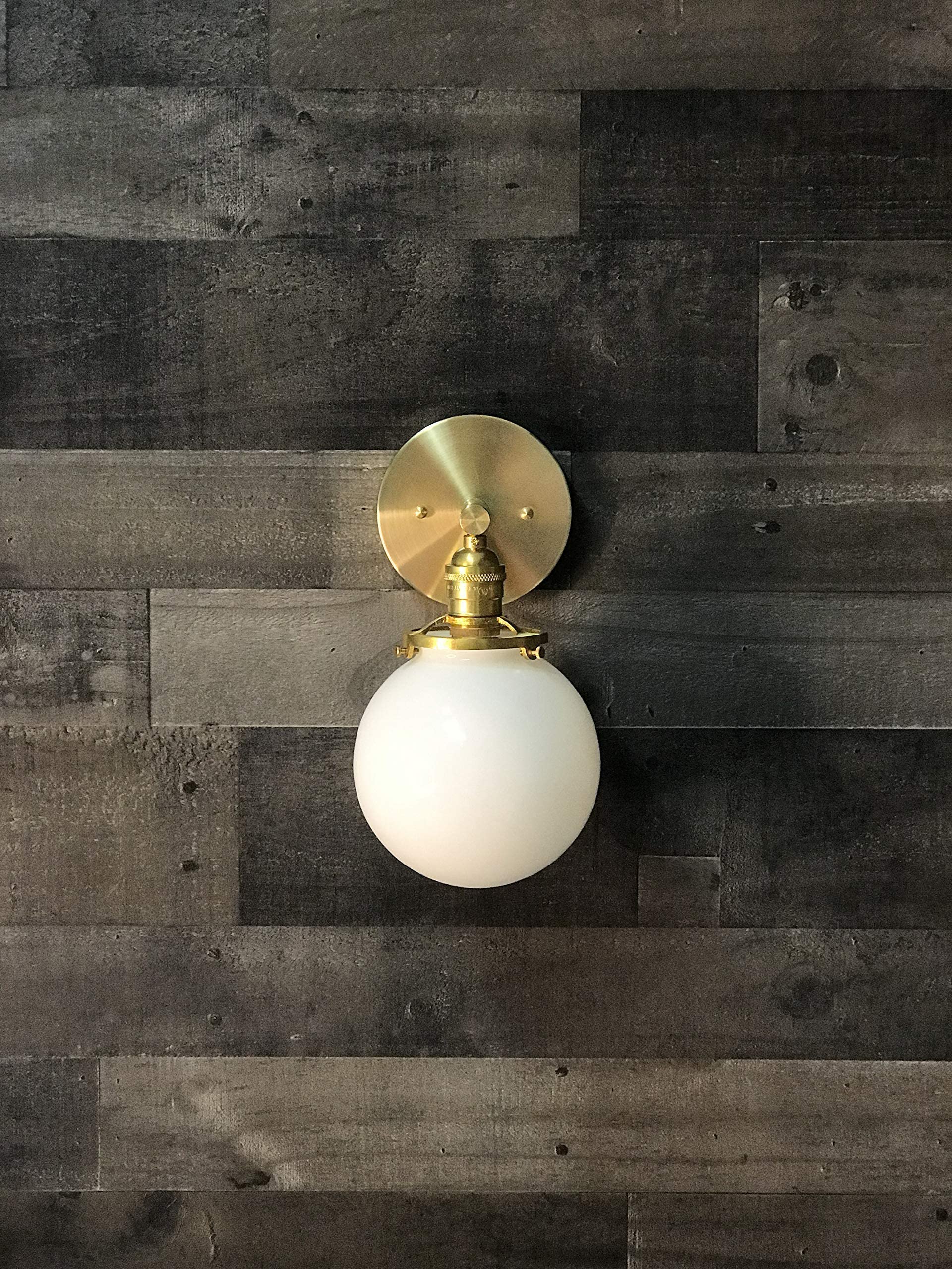 Ambedo 6-Inch Single Light Wall Sconce - Modern Industrial Vanity Globe Fixture for Bedroom, Living Room & Bathroom Lighting Decor
