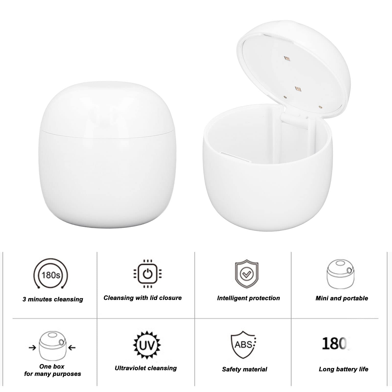 UV Sterilizer Box for Baby Pacifiers - Portable UV Light Sanitizer with Magnetic Switch for Safe & Clean Bottles, Soothers & Teethers - Perfect for Travel, Daycare & Home Use (White)