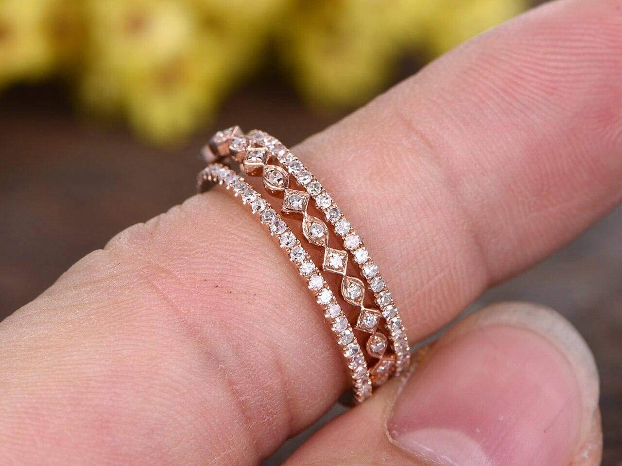 1.50 Carat 3-Piece Wedding Ring Set - 18k Gold Plated Bridal Band for Engagement, Marriage & Anniversary - Perfect for Proposals, Vows & Romantic Occasions