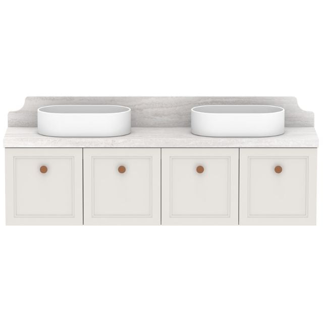 Premium ADP Mabel Wall Hung Vanity with Cherry Pie Solid Surface Benchtop - Modern Bathroom Sink Cabinet for Small Spaces & Ensuite Designs