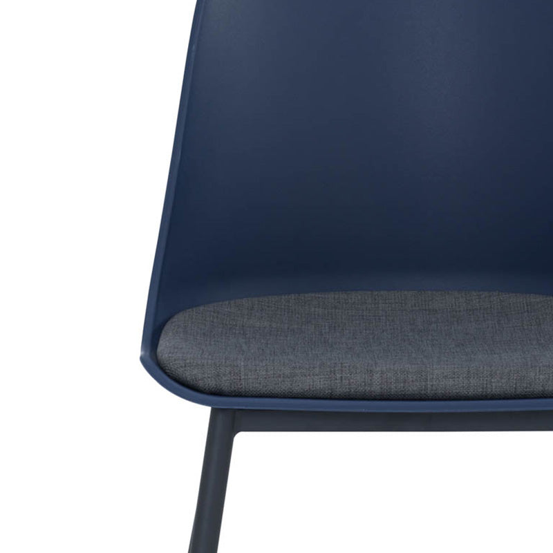 LAXMI Modern Dining Chair Set - Midnight Blue & Black Upholstered Seating for Kitchen, Dining Room, or Office - Comfortable & Stylish Home Furniture