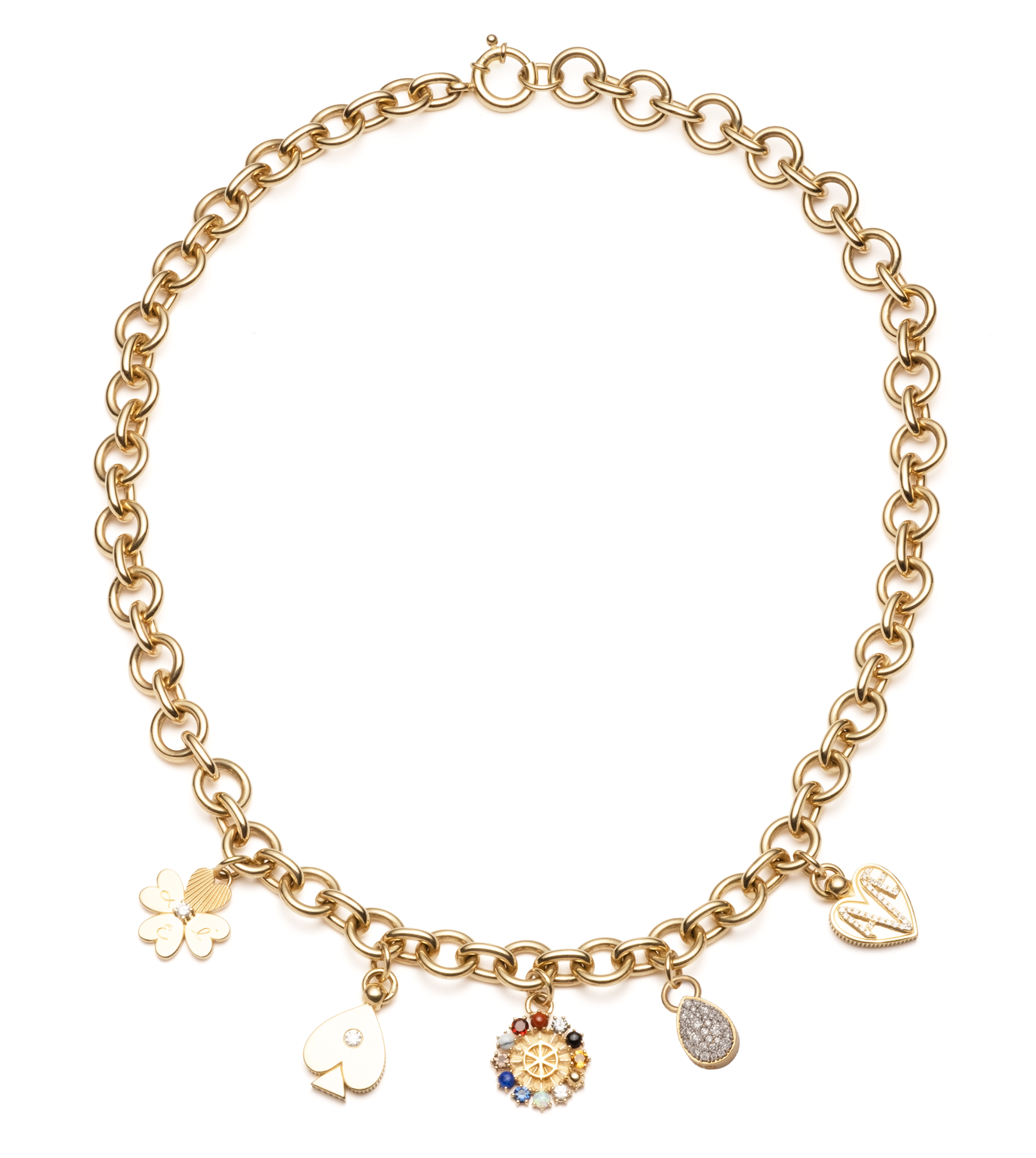 4-Piece Mixed Link Chain Set with Mini Inner Light - Stylish Jewelry for Women | Perfect for Parties, Weddings & Everyday Wear
