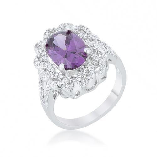 Natural Amethyst Oval Cut Classic Sterling Silver Ring for Women | Elegant Jewelry Gift for Birthday, Anniversary & Special Occasions