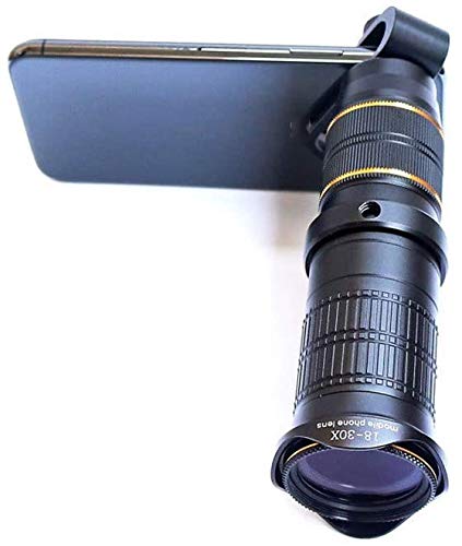 18-30X Zoom Cell Phone Camera Lens - HD Telephoto External Lens for iPhone & Android Smartphones - Perfect for Concert Photography, Wildlife Videos & Long-Distance Shooting