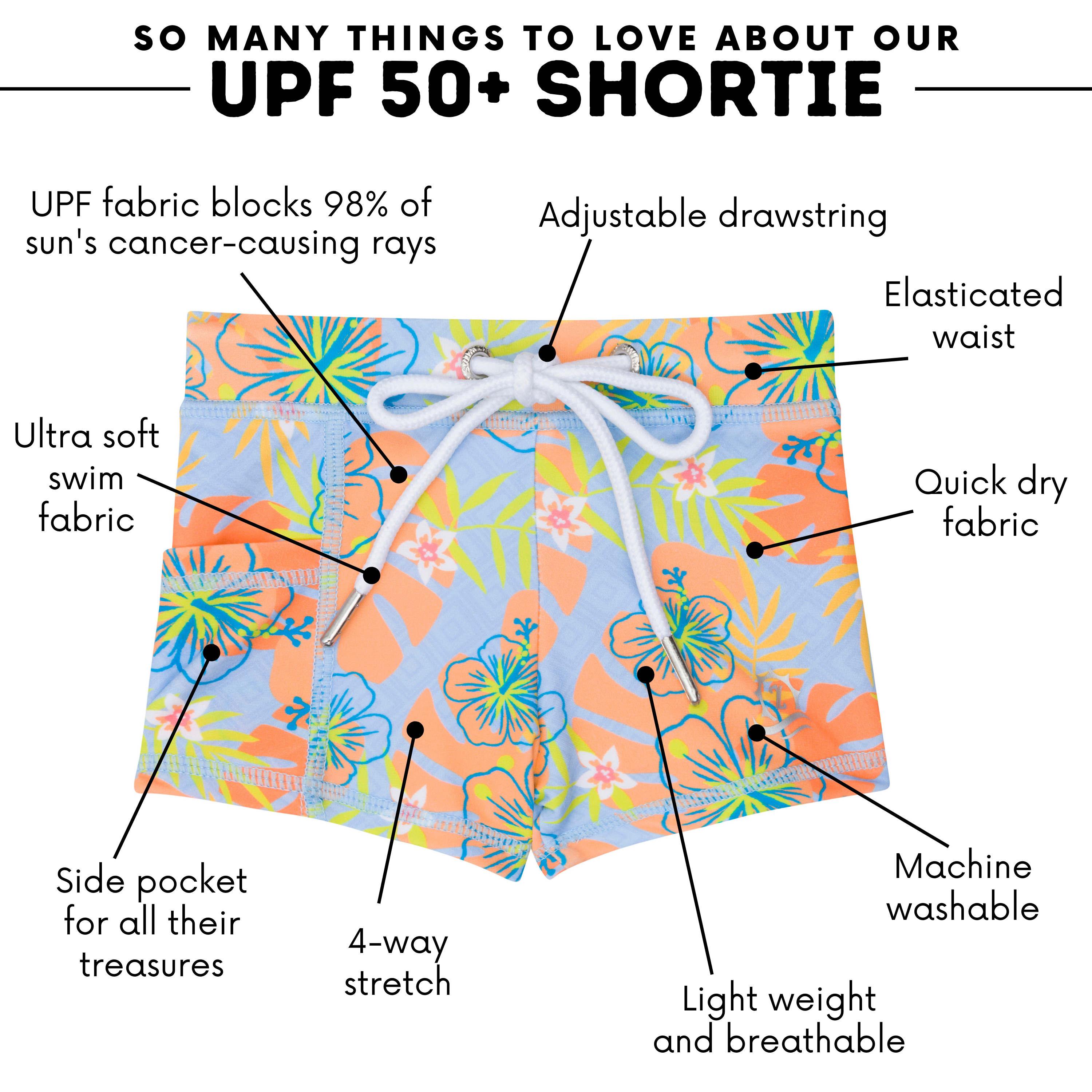 Kids Euro Swim Shorties | Trendy Swim Trunks for Boys & Girls | Perfect for Beach, Pool & Summer Activities