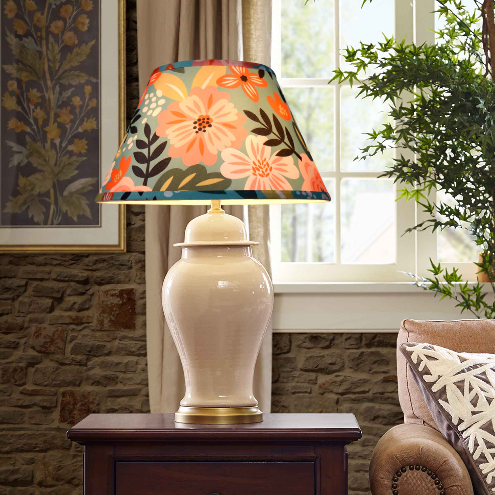 Empire Style Round Lamp Shade Set of 2 - 7x13x7.8 Inches - Carro Home Collection Limited Edition - Perfect for Living Room, Bedroom & Dining Room Lighting Decor