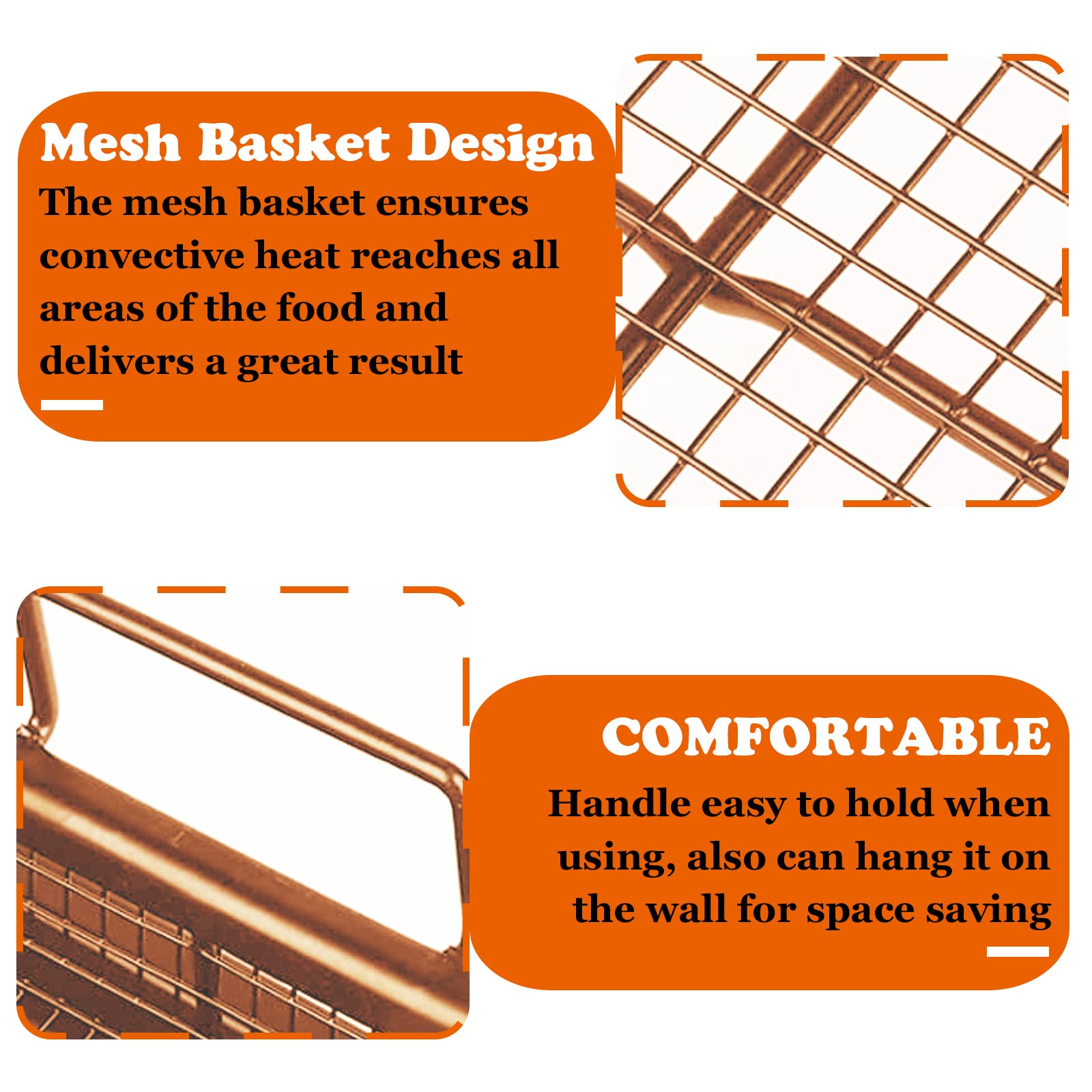 Non-Stick Copper Air Fryer Basket & Crisping Tray Set (12.8
