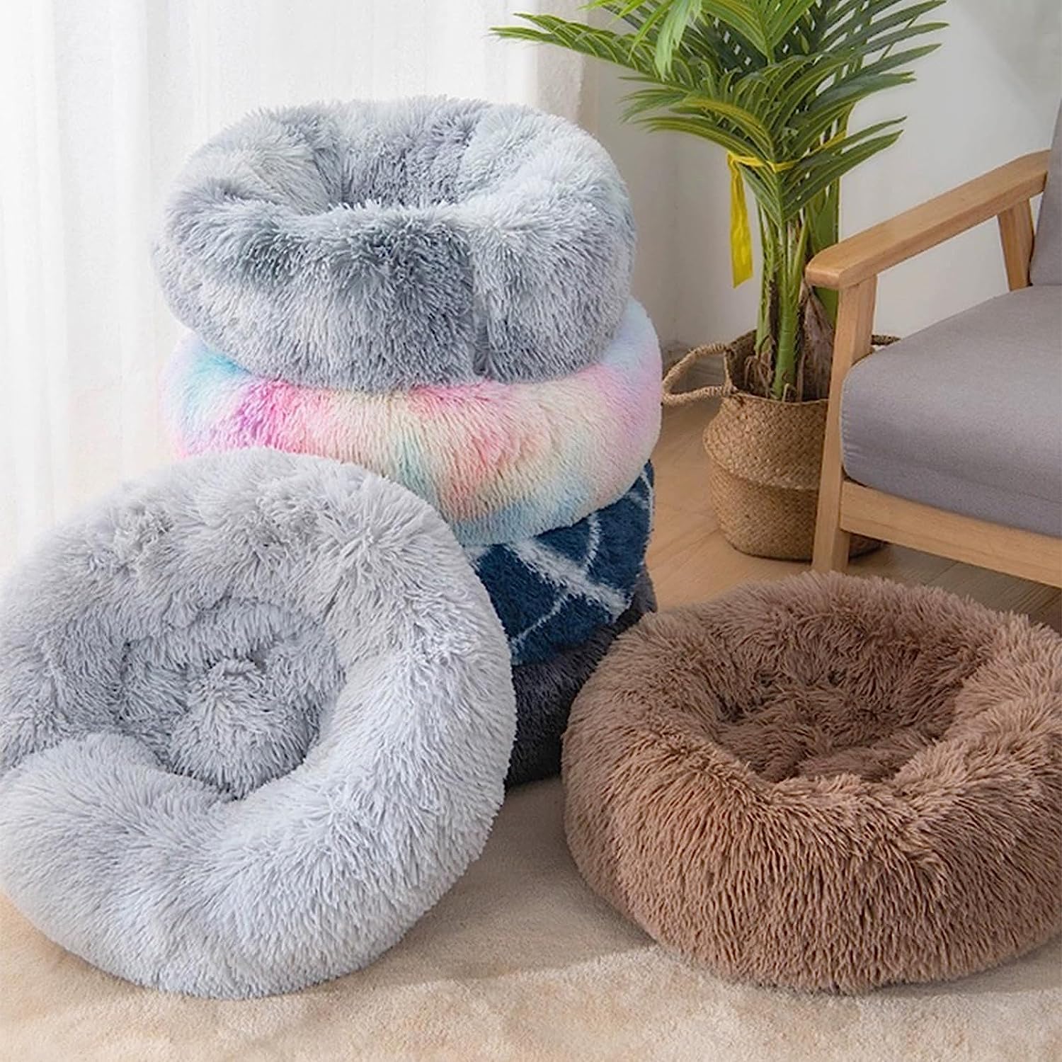 Premium Nisrada Orthopedic Dog Bed for Small, Medium & Large Dogs - 30 Inch Calming Pet Bed with Removable Washable Cover, Non-Slip Bottom - Perfect for Puppies, Kittens & Senior Pets - Ideal for Bedroom, Living Room & Crate Use