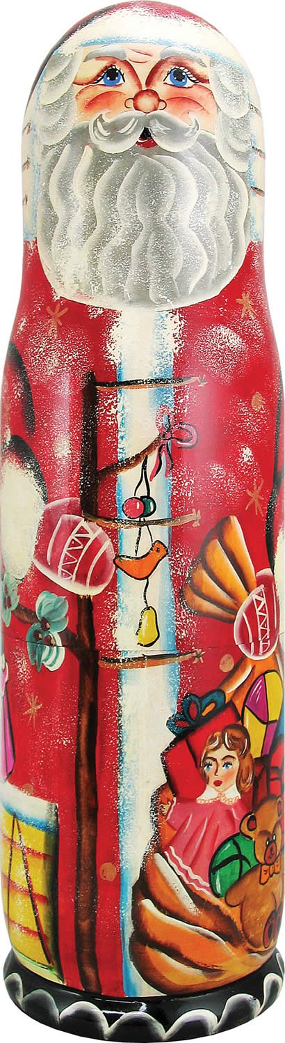 Santa Wine Bottle Box - Elegant Wine Bottle Holder & Gift Packaging for Christmas, Holidays & Special Occasions - Perfect for Gifting, Parties & Home Decor - by G.DeBrekht