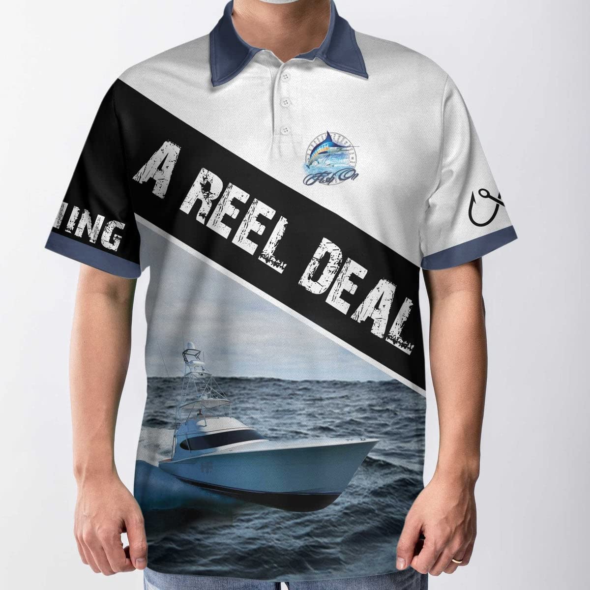 HYPERFAVOR Men's Cool Fishing Shirts - Breathable UPF 50+ Collared Fishing Polo Shirts, Short Sleeve Quick-Dry Set of 2 - Perfect for Summer Fishing, Boating & Outdoor Activities