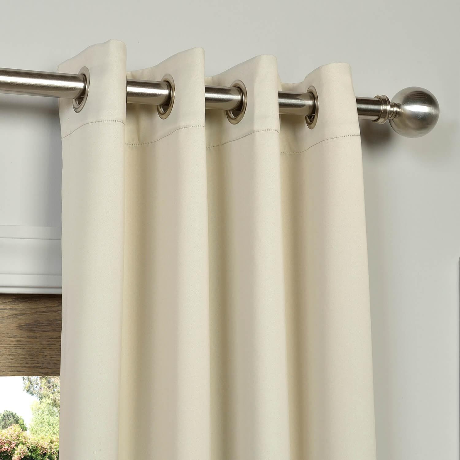 Blackout Curtains with Grommet Top - Thermal Insulated Room Darkening Window Drapes for Bedroom & Living Room - Perfect for Night Shift Workers & Light Sleepers (Eggnog Color)