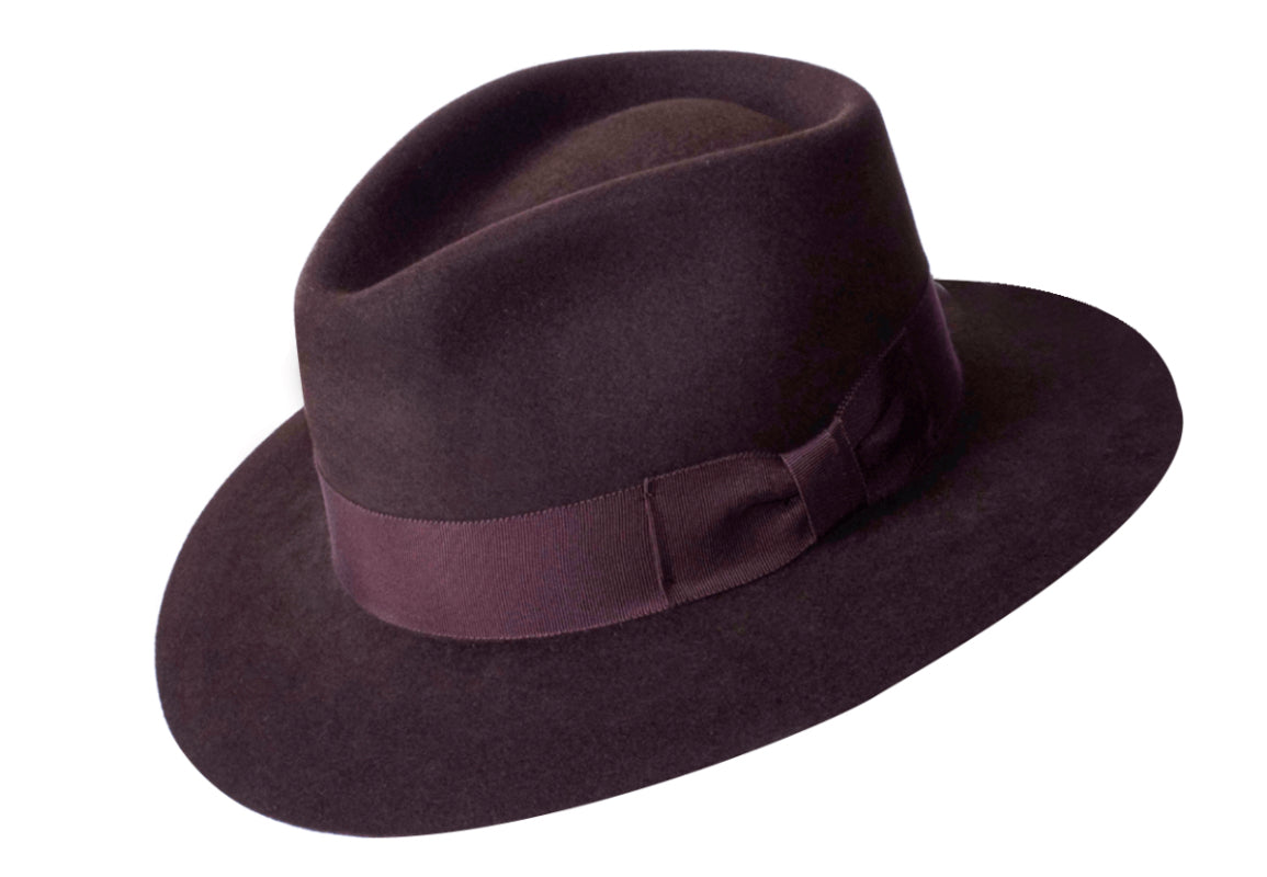 Stylish Magill 'Jonesy' Prestige Fur Felt Brown Fedora Hat for Men - Perfect for Outdoor Adventures, Weddings & Vintage Fashion