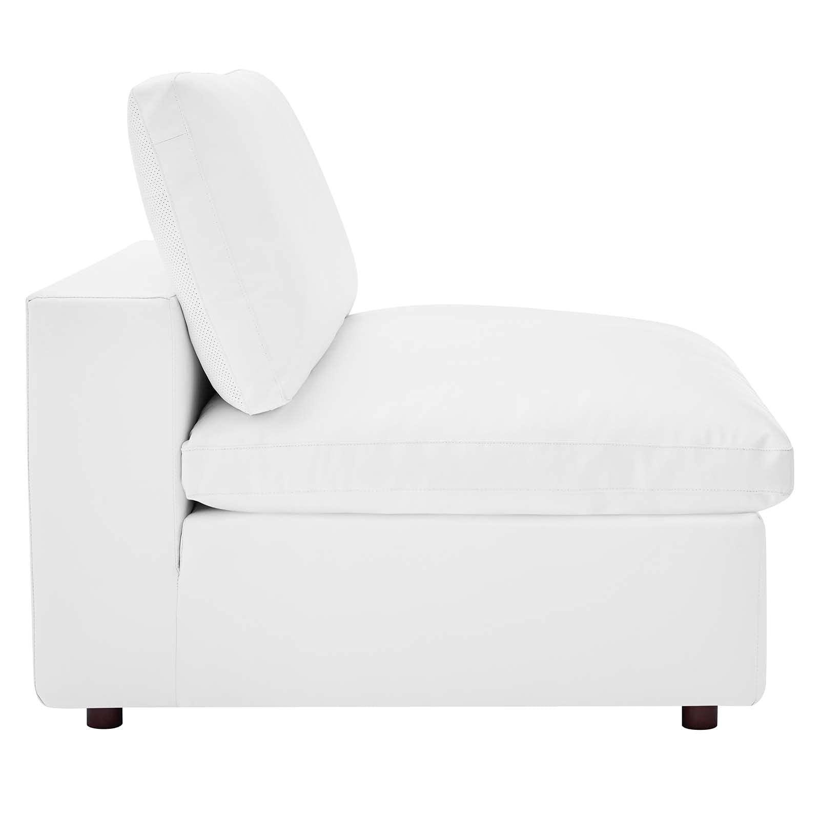 Modway Commix Modular Extra Large Sectional Sofa - White Vegan Leather Upholstery for Living Room, Lounge & Home Theater Seating