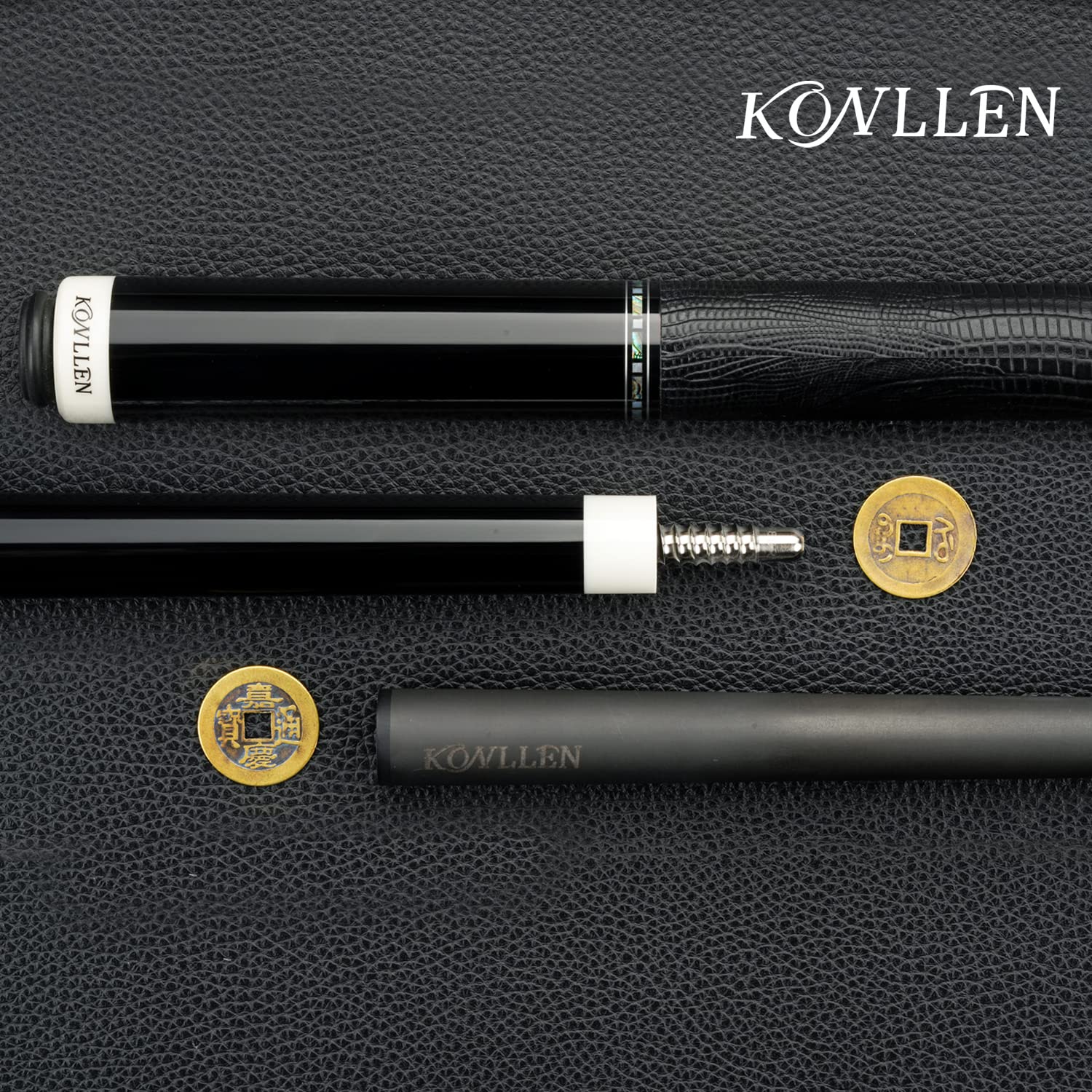 KONLLEN Professional Carbon Fiber Pool Cue Stick – Low Deflection, Hand-Made Inlay Design, Ultra-Smooth Shaft for Precision Play | Perfect for Tournament, League, and Home Billiard Games