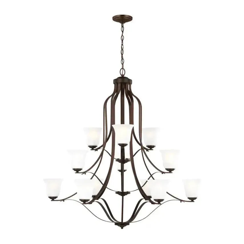 Emmons 12-Light Crystal Chandelier with LED Bulbs - Elegant Dining Room Lighting Fixture for Modern Home Decor