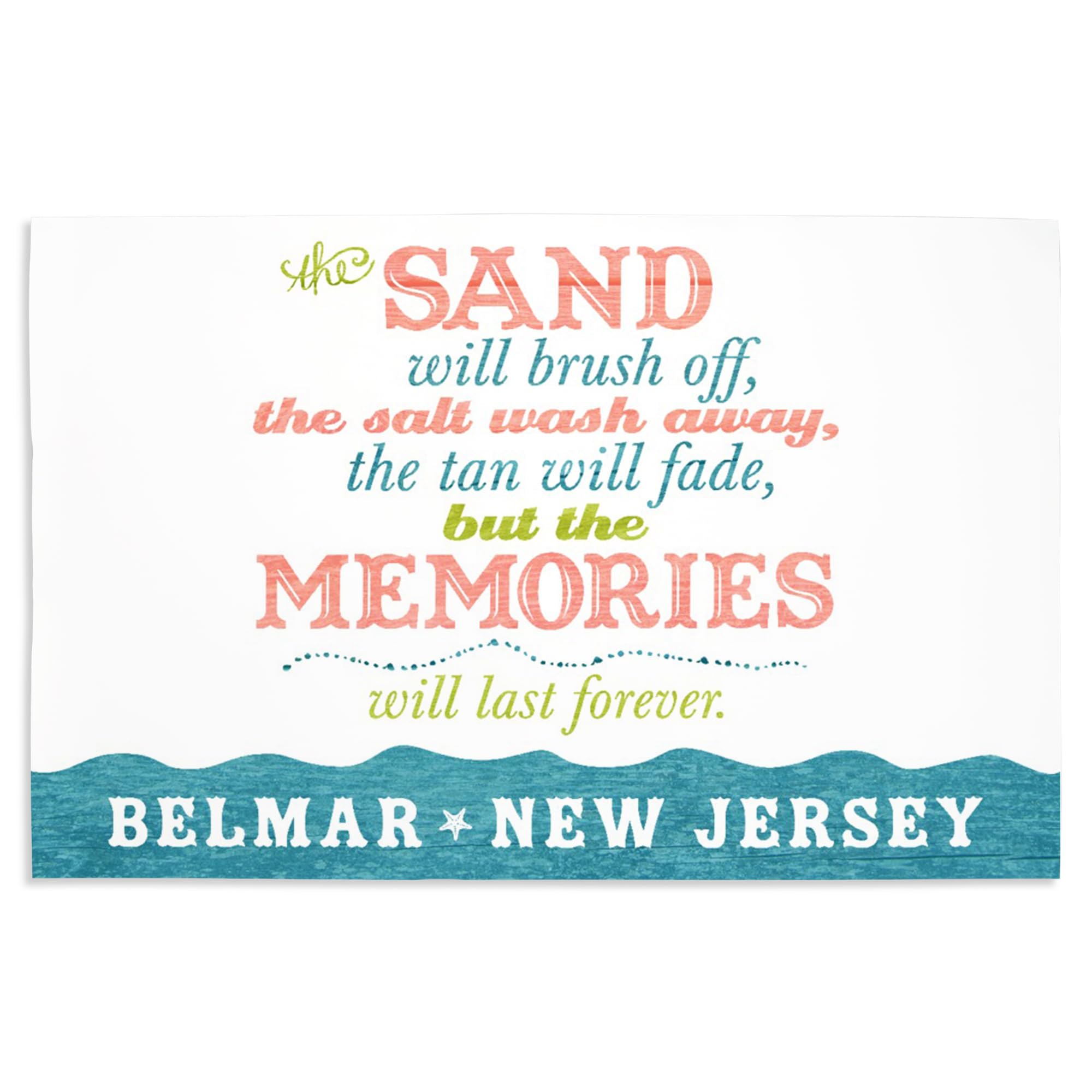 16x24 Inch Giclee Print - Belmar New Jersey Beach Memories Last Forever - Premium Wall Art for Home, Office & Coastal Decor
