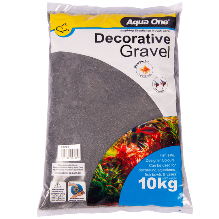 Aqua One Black Silica Gravel 10KG - Premium Aquarium Substrate for Freshwater & Saltwater Fish Tanks, Planted Aquariums, and Terrariums