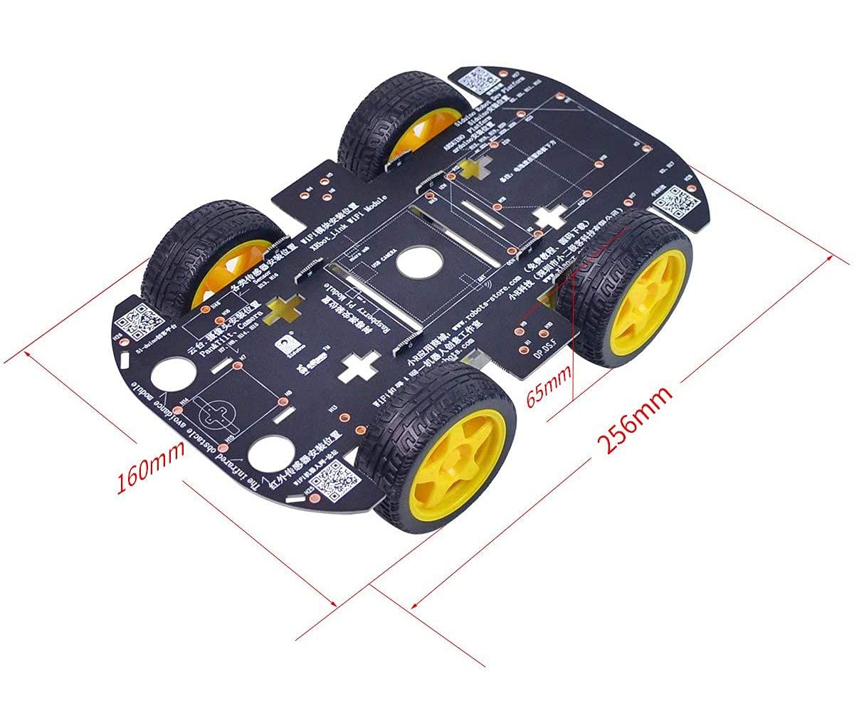 Smart Robot Car Chassis Kit with 4 TT Motors - DIY Learning Kit Compatible with UNO R3, Mega 2560, Raspberry Pi & Jetson Nano | Perfect for STEM Education, Robotics Projects & AI Programming