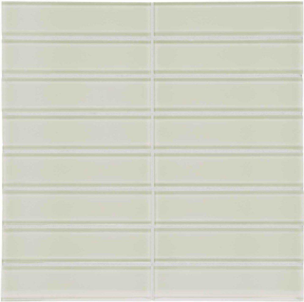 Stacked Creamy Glass Mosaic Tile 1.5