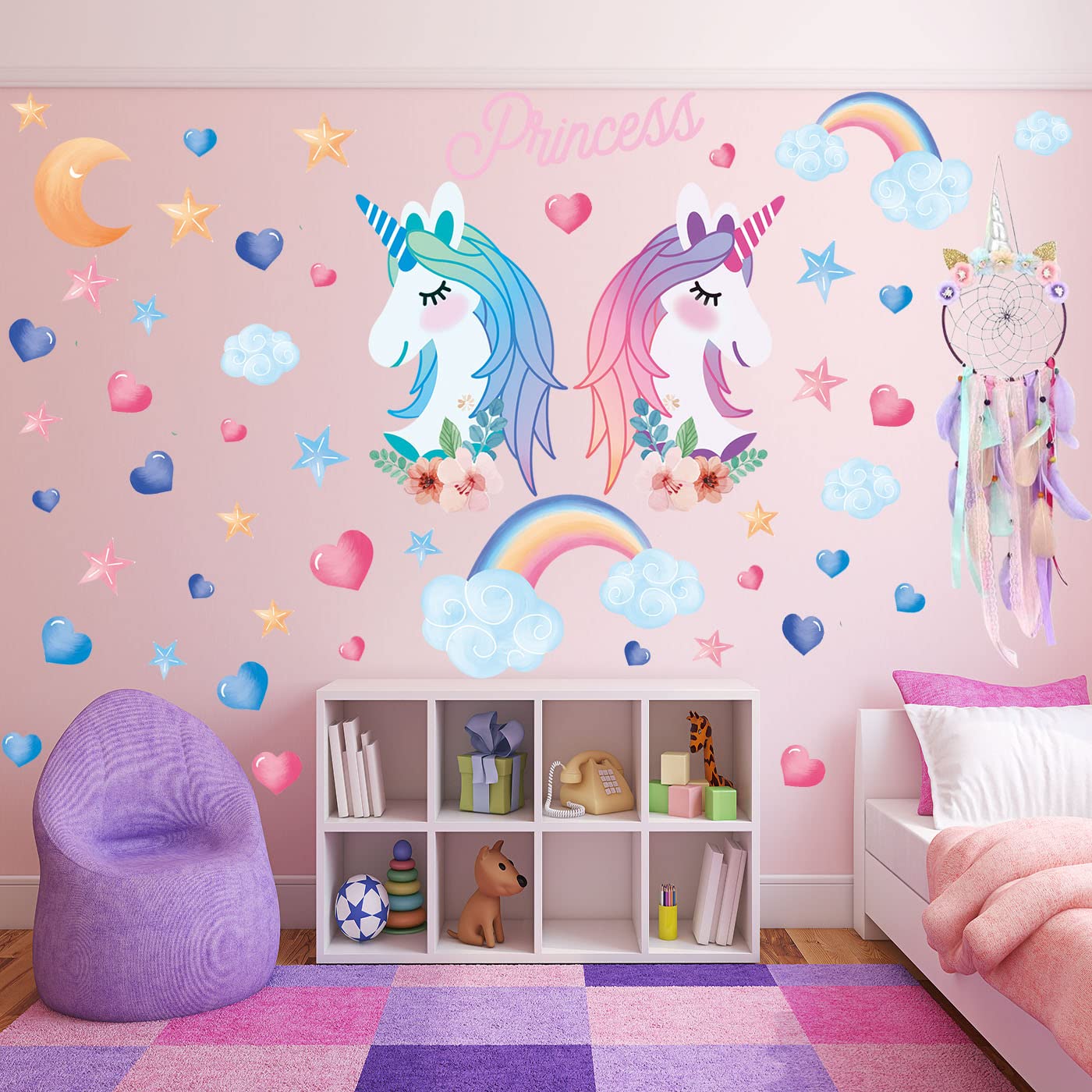 Unicorn Wall Decals for Girls Room - Nursery & Party Decor