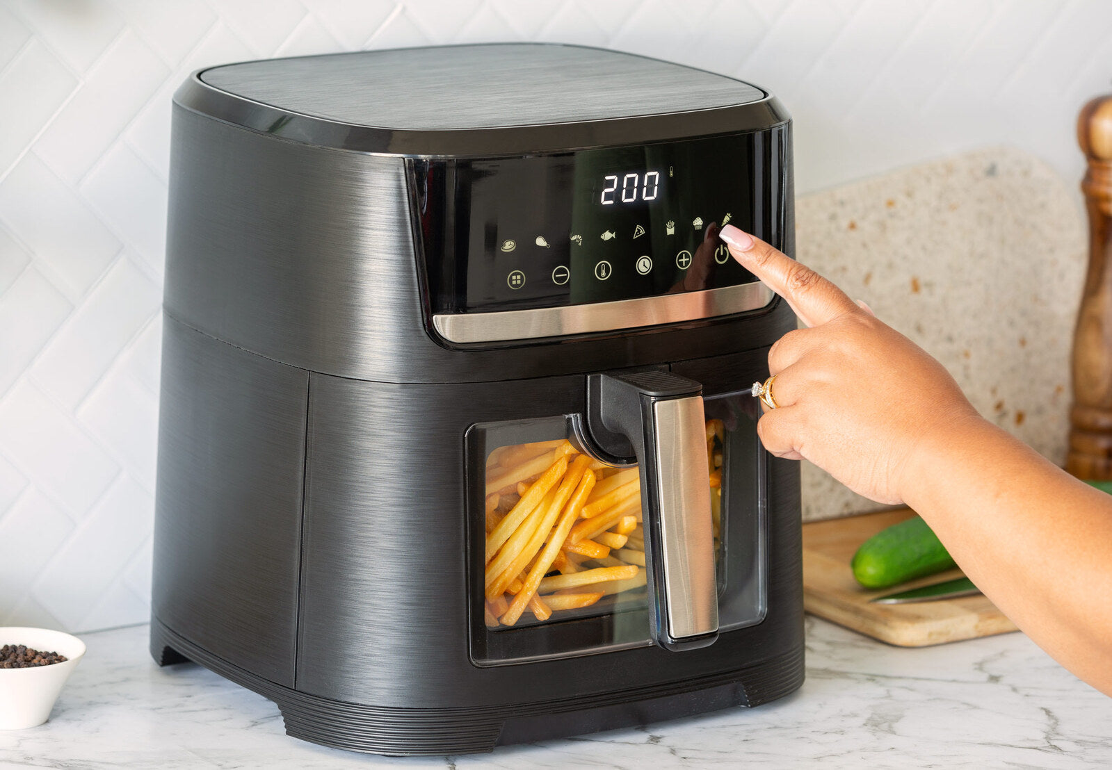 1700W 10L Digital Air Fryer with Viewing Window - Large Capacity Oil Free Cooker for Healthy Meals | Perfect for Family Dinners, Party Snacks & Quick Weeknight Meals