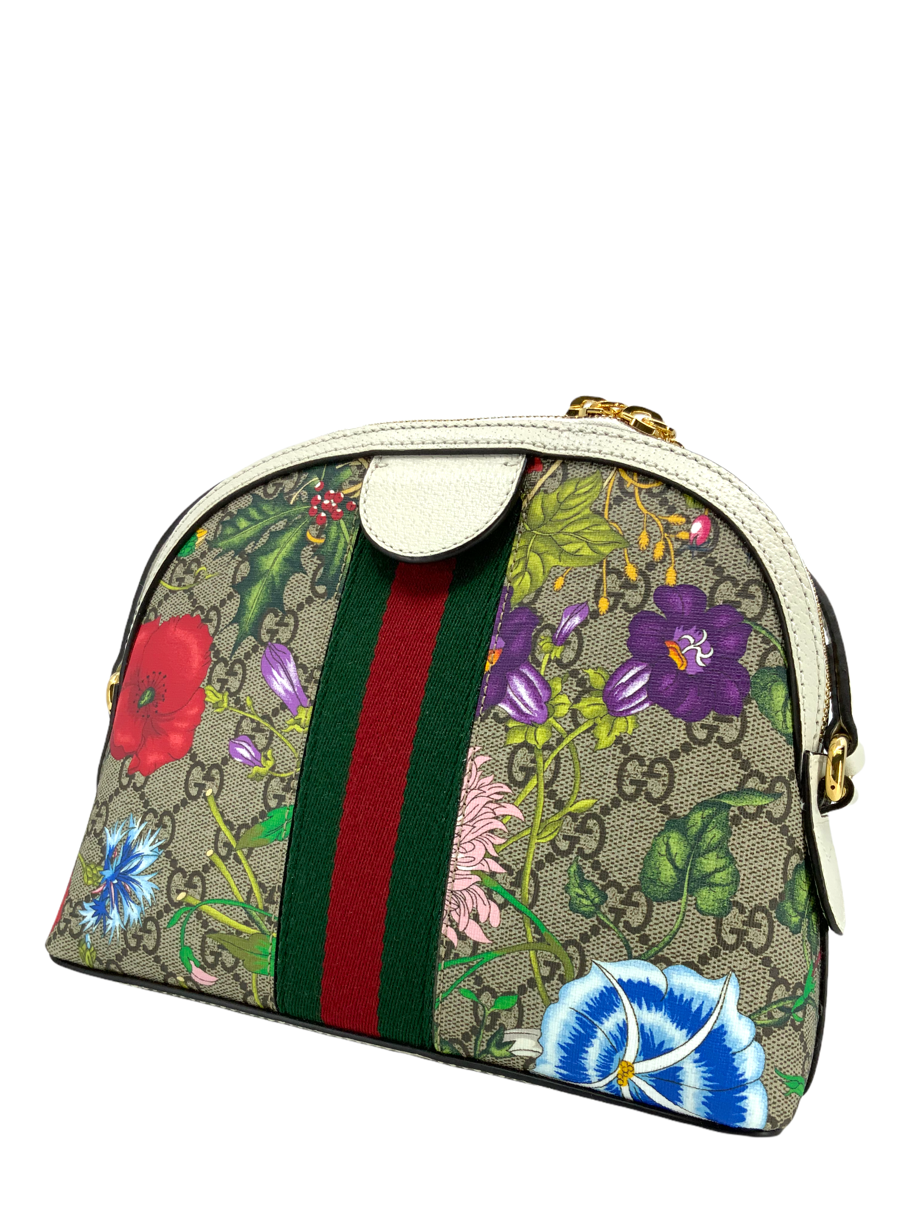 Gucci Ophidia Flora Small Shoulder Bag for Women - Luxury Leather Crossbody Purse with Floral Design - Perfect for Date Night, Travel & Everyday Use