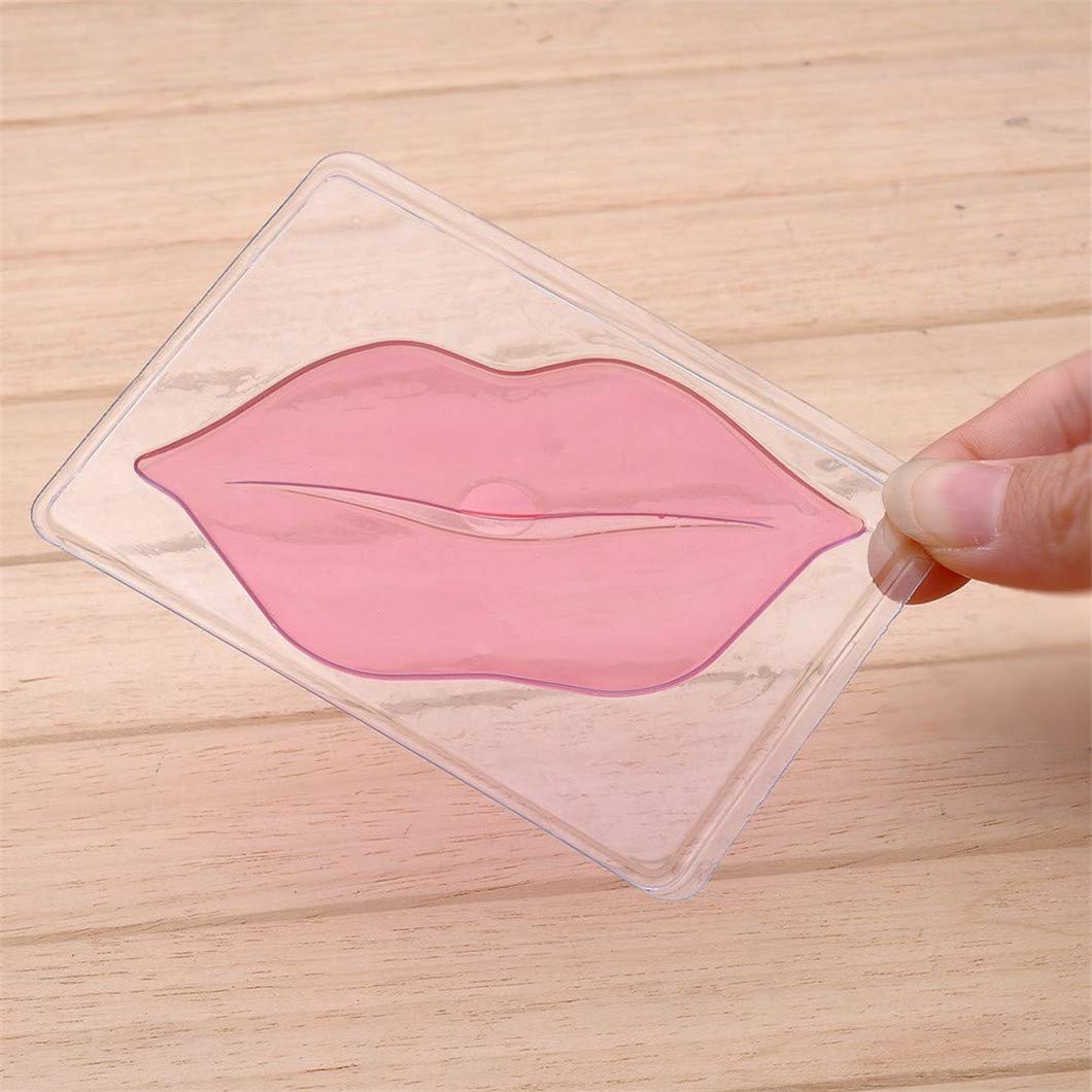 30 PCS Pink Crystal Collagen Hydrogel Lip Mask Set - Moisturizing & Hydrating Lip Plumper Gel Pads for Dry Lips | Peach Scented Lip Care Treatment for Soft, Attractive Lips | Perfect for Night Care, Makeup Prep & Winter Lip Protection