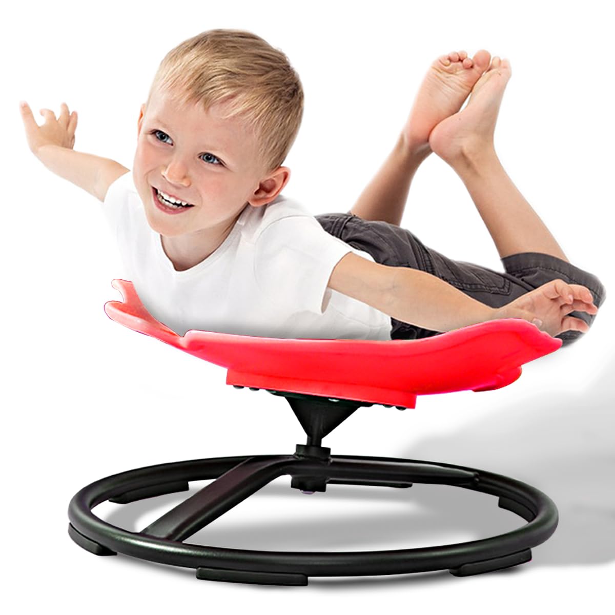 Autism Sensory Swivel Chair for Kids - Spinning Sensory Chair for Indoor & Outdoor Use - Coordination Game Toy for Toddlers Ages 3+ (Red) - Perfect for Therapy, Playrooms & Sensory Integration Activities